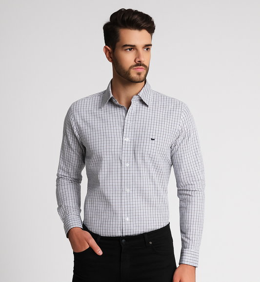 FR Small Check 100% Pure Cotton Shirt