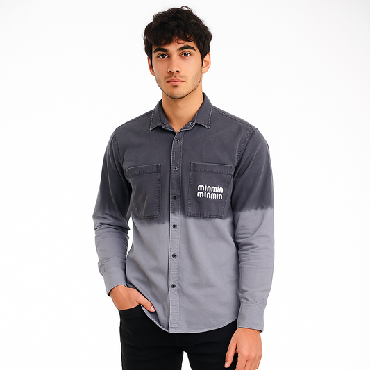 UX Blue Grey Cotrise fabric 100% Pure Cotton Shirt SKU 5
